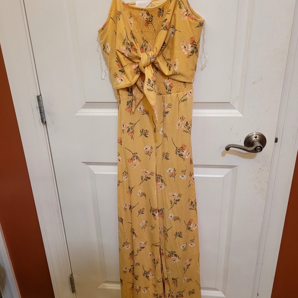 Yellow floral jumpsuit